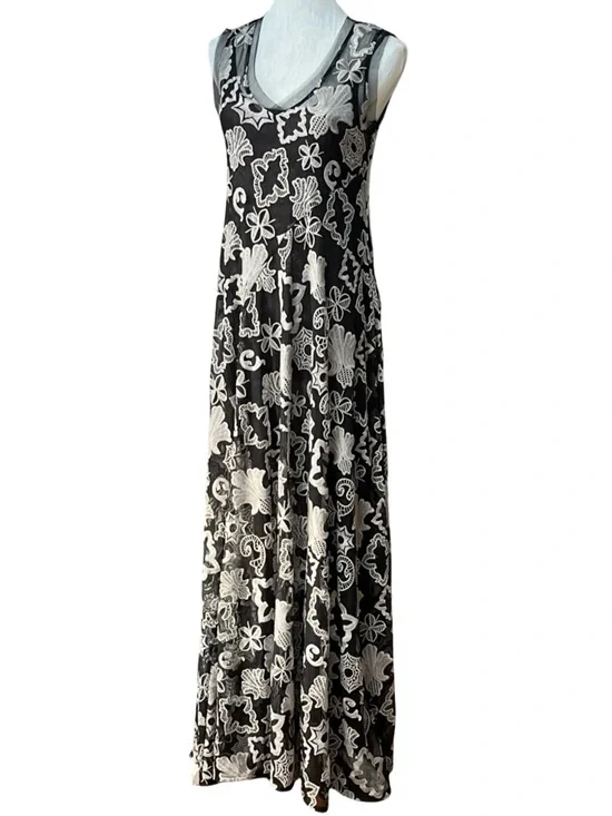 Johnny Was Mazzy Bias Dress, an elegant A-line maxi designed for flared, size S - Picture 10 of 16